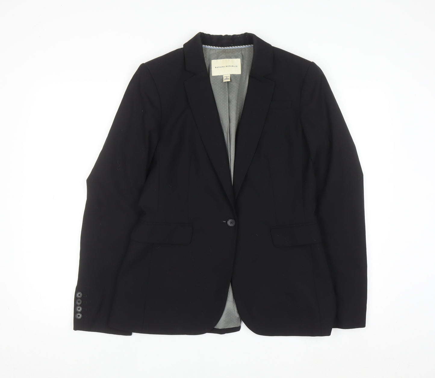 Banana Republic Women’s Black Wool Blazer Size 12 Slim Classic Fit
