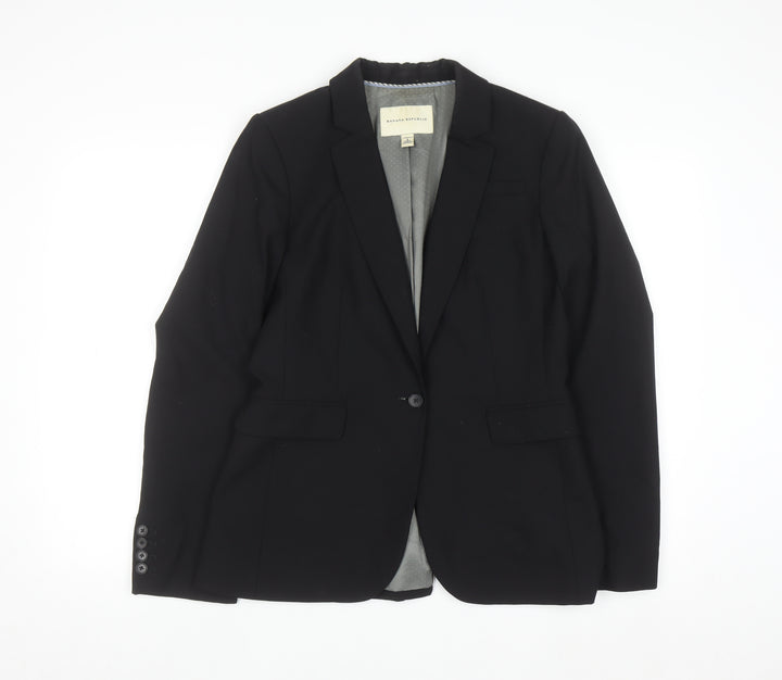 Banana Republic Women’s Black Wool Blazer Size 12 Slim Classic Fit