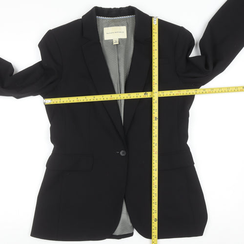 Banana Republic Women’s Black Wool Blazer Size 12 Slim Classic Fit