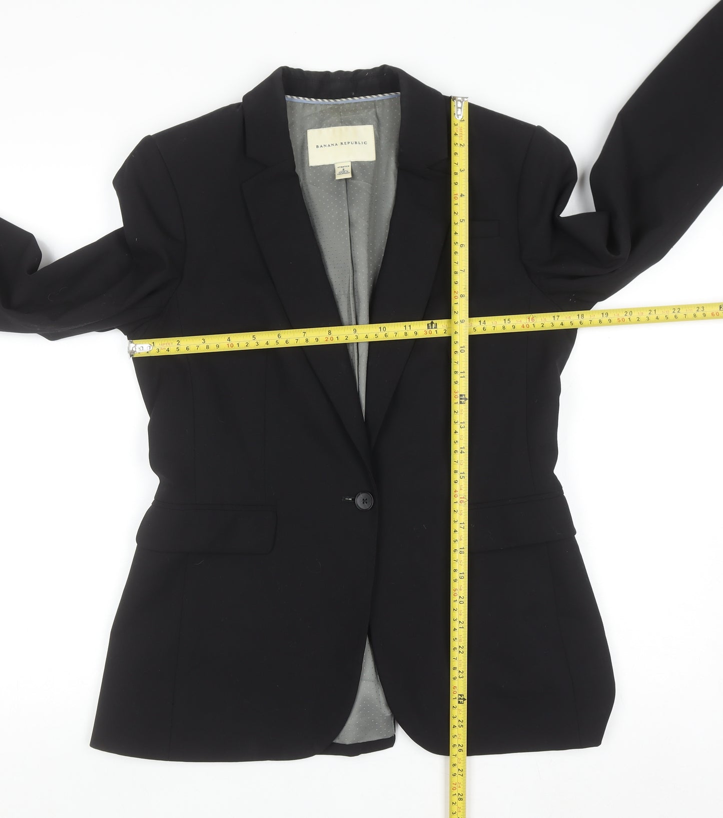 Banana Republic Women’s Black Wool Blazer Size 12 Slim Classic Fit