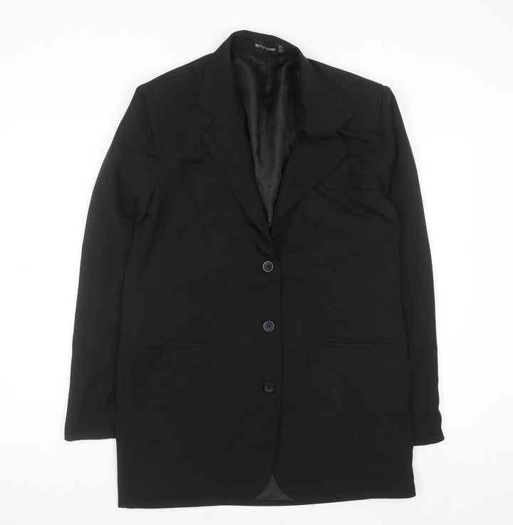 PrettyLittleThing Women's Black Slim Fit Blazer Jacket UK 4