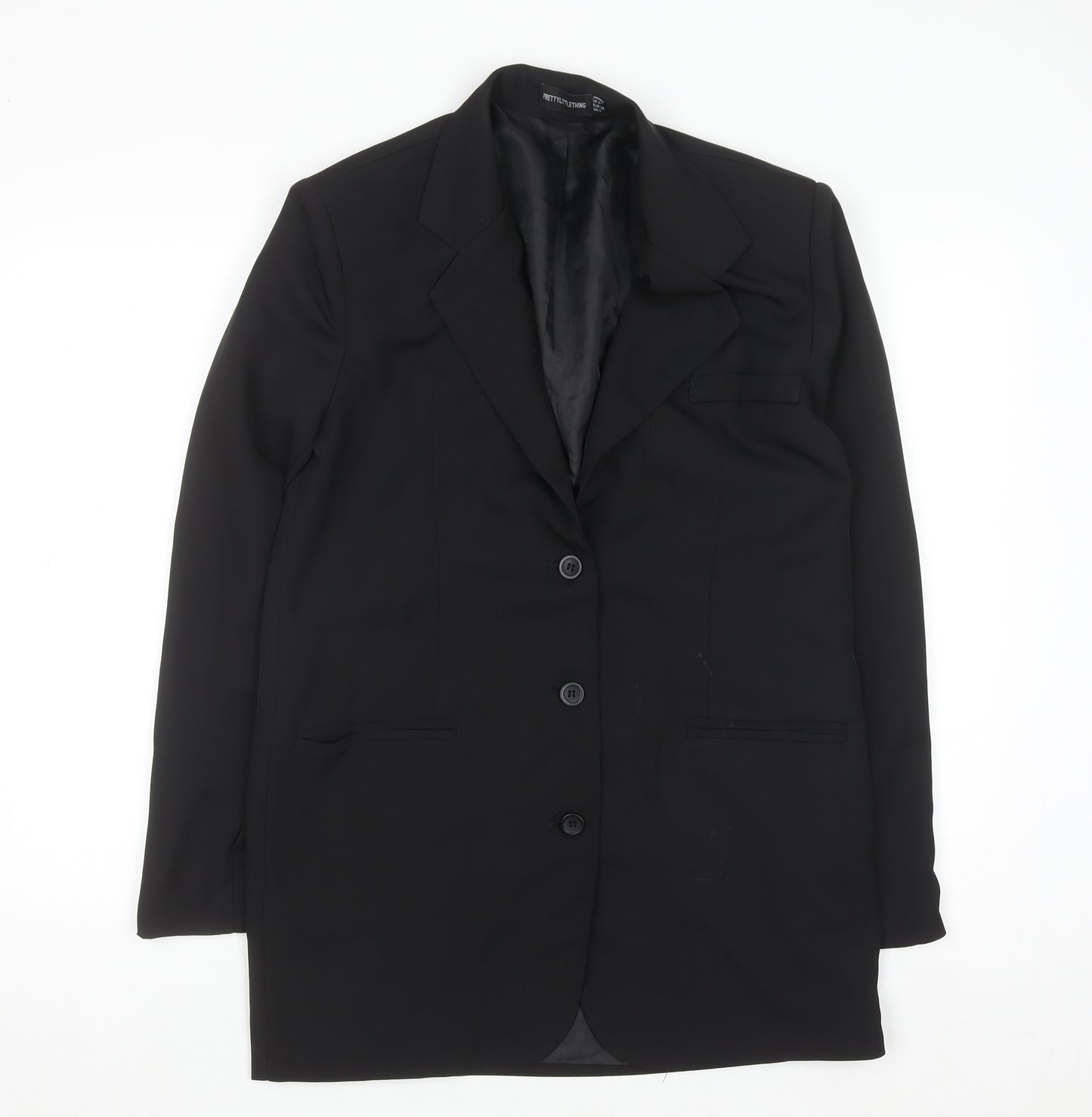 PrettyLittleThing Women's Black Slim Fit Blazer Jacket UK 4
