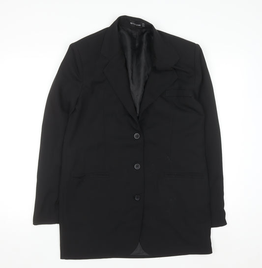 PrettyLittleThing Women's Black Slim Fit Blazer Jacket UK 4