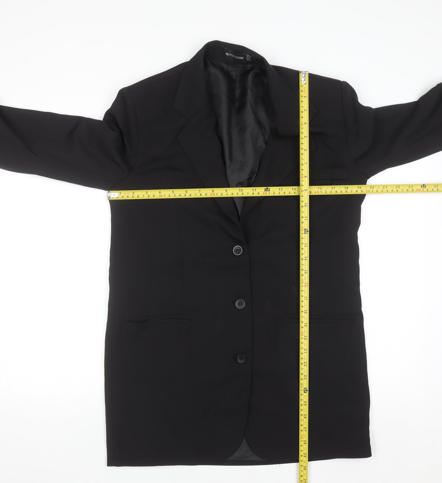 PrettyLittleThing Women's Black Slim Fit Blazer Jacket UK 4