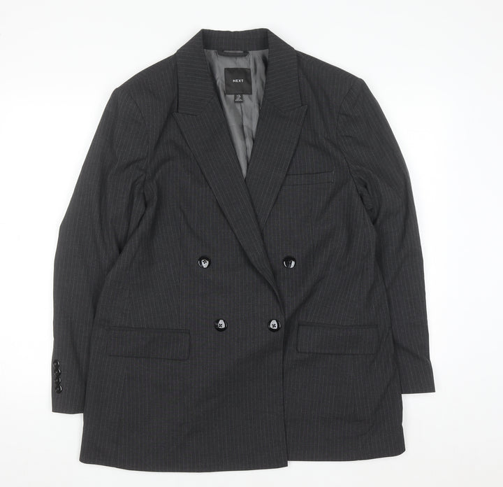 Next Women’s Grey Pinstripe Blazer Size 12 Classic Workwear