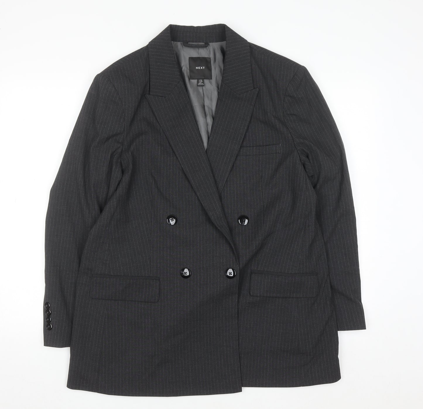 Next Women’s Grey Pinstripe Blazer Size 12 Classic Workwear
