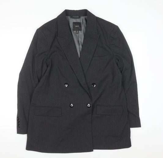 Next Women’s Grey Pinstripe Blazer Size 12 Classic Workwear