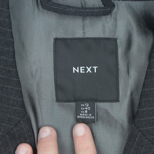 Next Women’s Grey Pinstripe Blazer Size 12 Classic Workwear