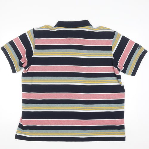 Cotton Traders Men's Multicoloured Striped Rugby Polo Shirt XL