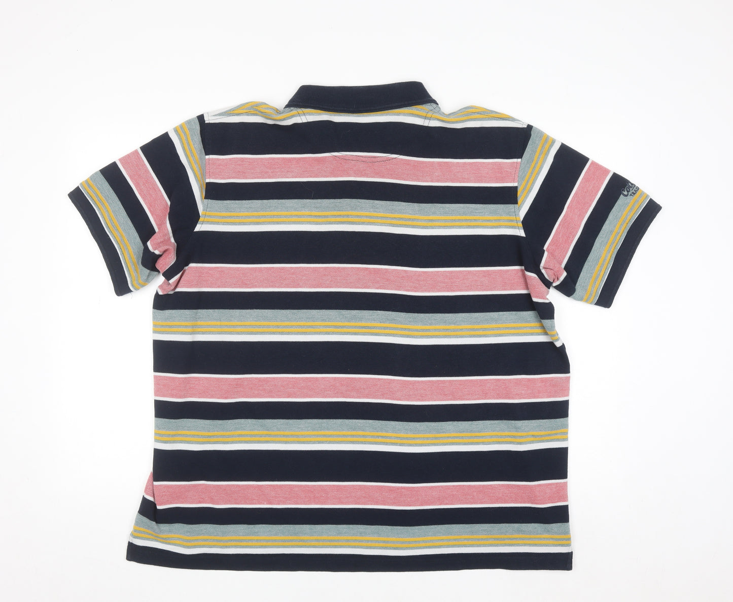 Cotton Traders Men's Multicoloured Striped Rugby Polo Shirt XL
