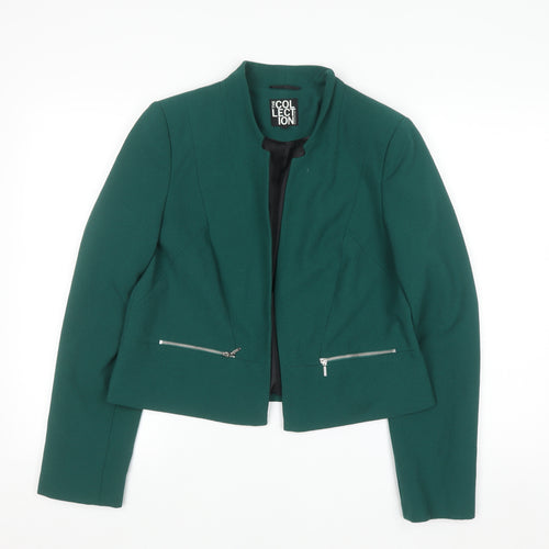 Debenhams Women's Green Size 12 Blazer Jacket with Zip Pockets