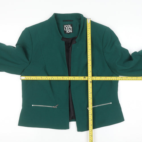 Debenhams Women's Green Size 12 Blazer Jacket with Zip Pockets