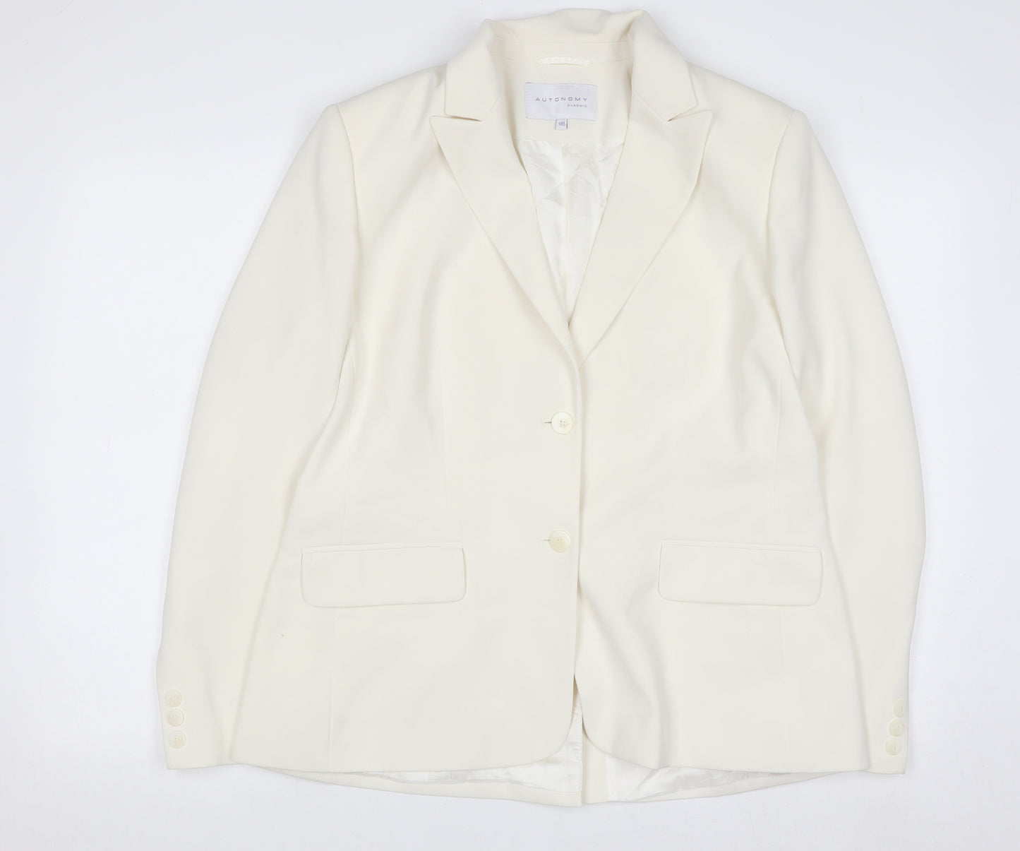 Autonomy Classic Women's Ivory Blazer Size 18 Single Breasted Jacket