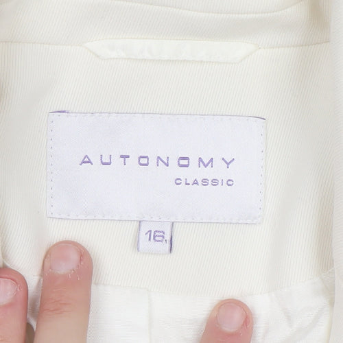Autonomy Classic Women's Ivory Blazer Size 18 Single Breasted Jacket