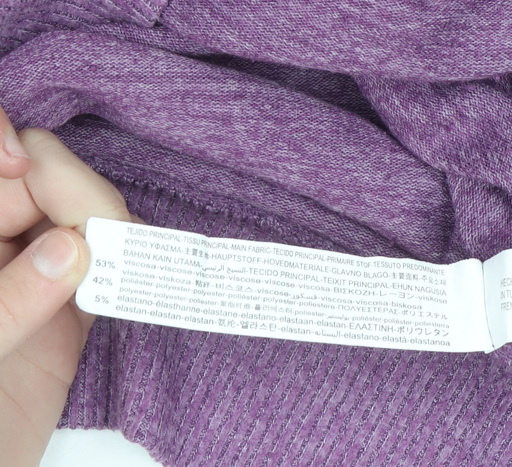 Stradivarius Women's Purple XS Knit Pullover Jumper