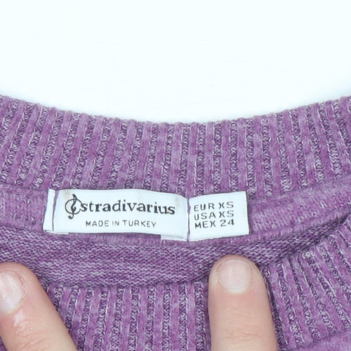 Stradivarius Women's Purple XS Knit Pullover Jumper