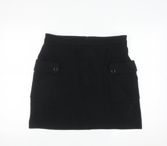 Next Women's Black Stretch Cargo Mini Skirt Size 16