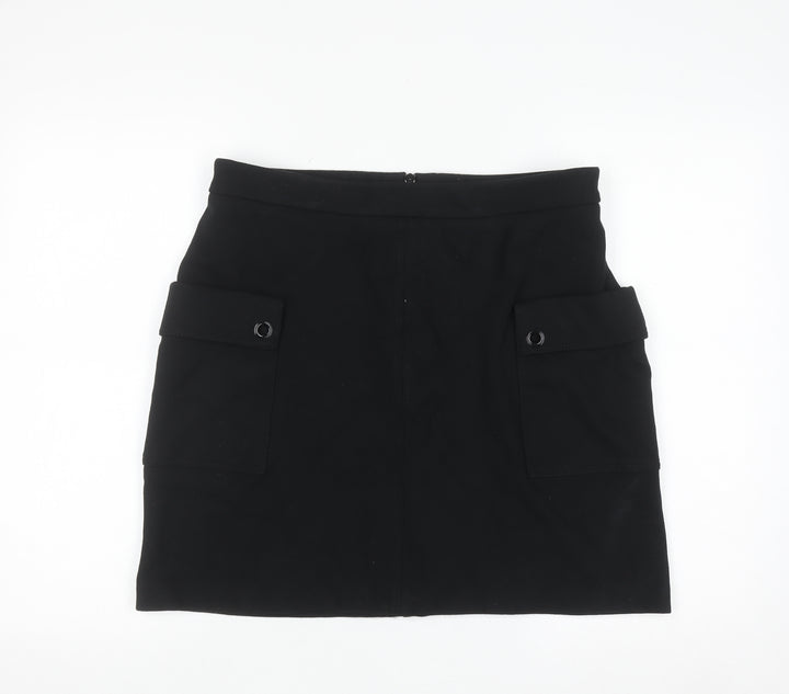 Next Women's Black Stretch Cargo Mini Skirt Size 16