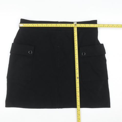Next Women's Black Stretch Cargo Mini Skirt Size 16