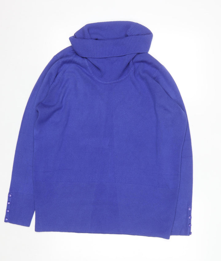 Debenhams Women’s Blue Roll Neck Acrylic Jumper Size 20