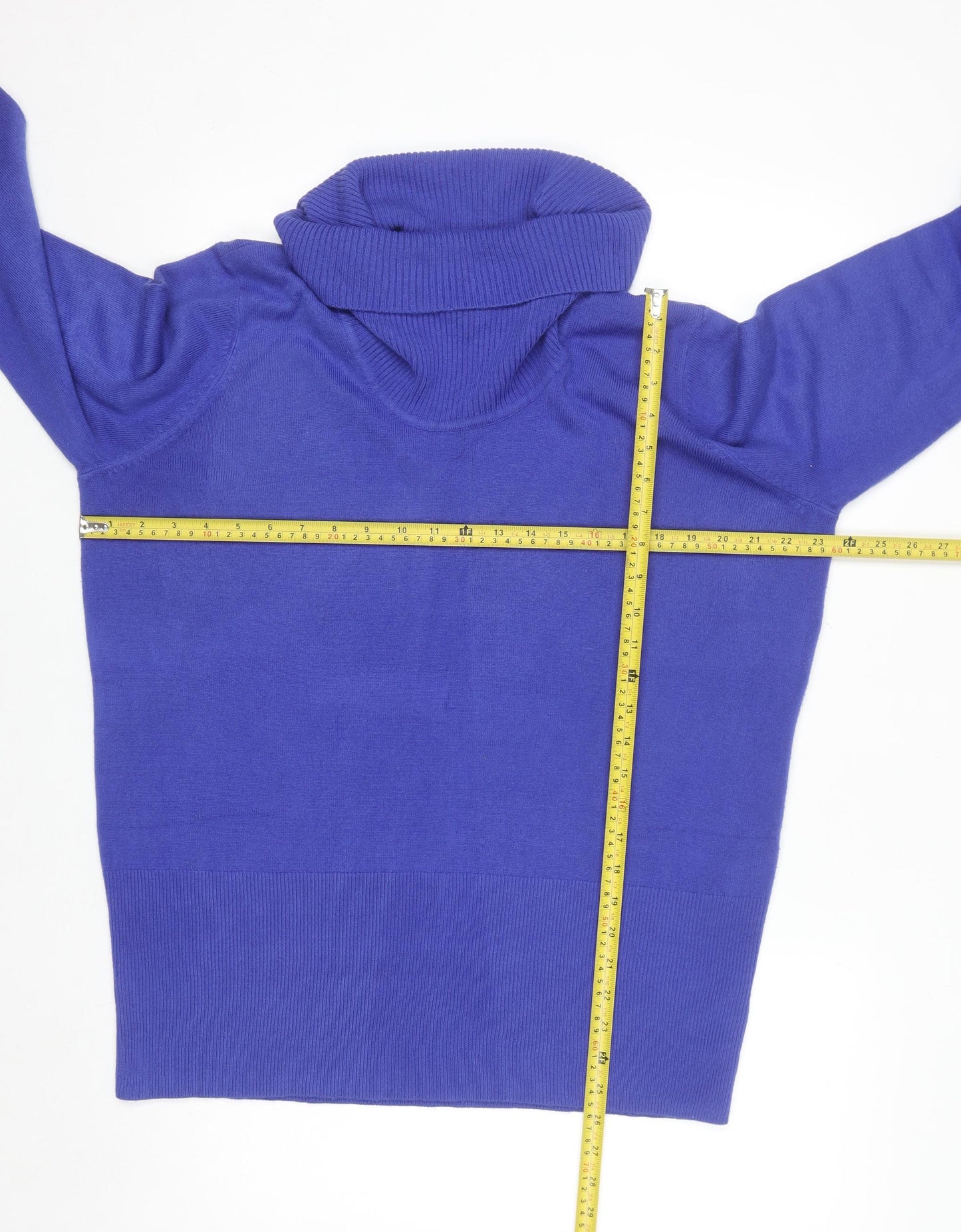 Debenhams Women’s Blue Roll Neck Acrylic Jumper Size 20