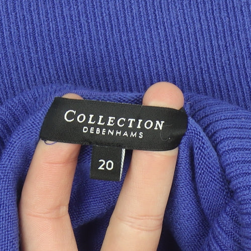 Debenhams Women’s Blue Roll Neck Acrylic Jumper Size 20