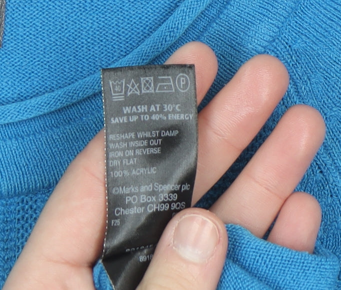Marks and Spencer Per Una Women Blue Size 16 Crew Neck Jumper