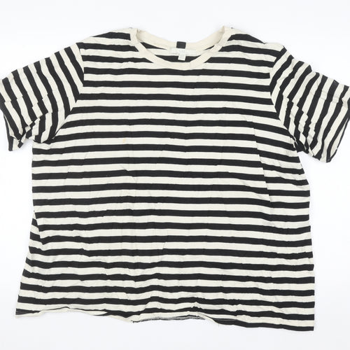 Next Women’s Black White Striped Cotton T-Shirt Size 20
