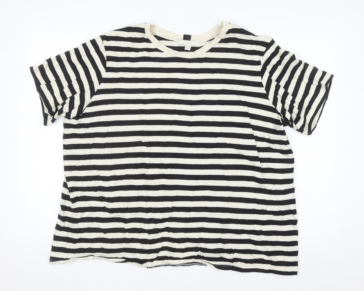 Next Women’s Black White Striped Cotton T-Shirt Size 20