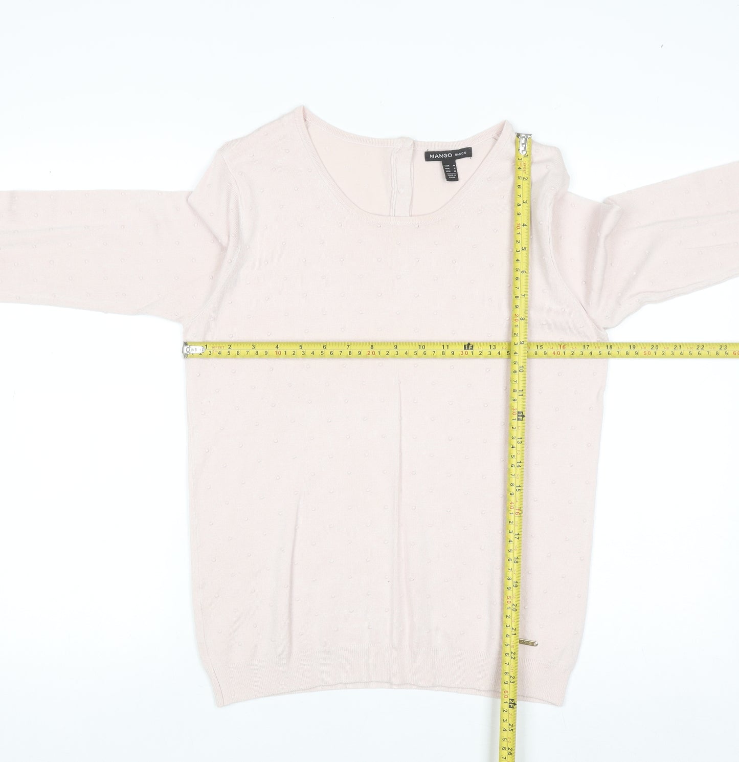 Mango Women Pink Round Neck Long Sleeve Pullover Jumper Size 10