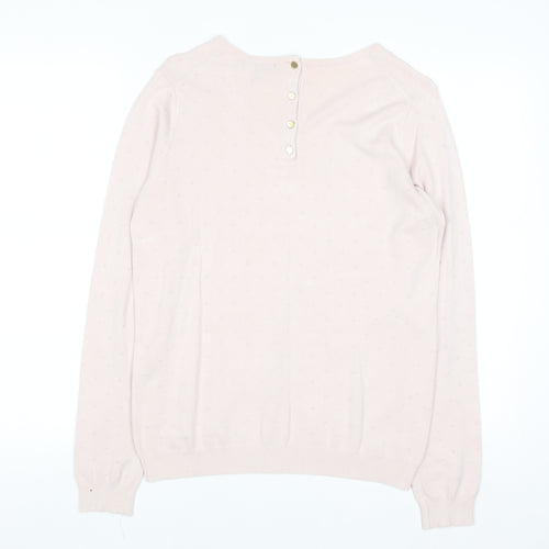 Mango Women Pink Round Neck Long Sleeve Pullover Jumper Size 10