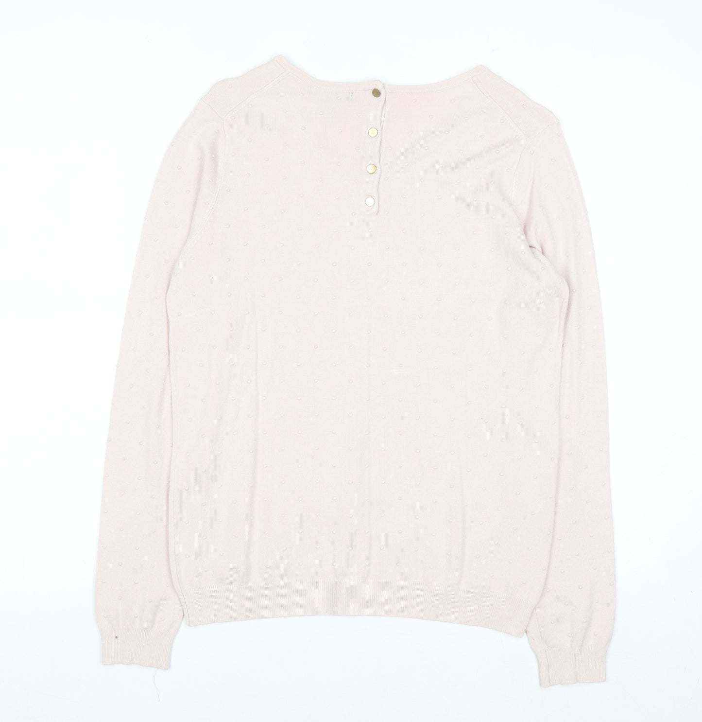 Mango Women Pink Round Neck Long Sleeve Pullover Jumper Size 10