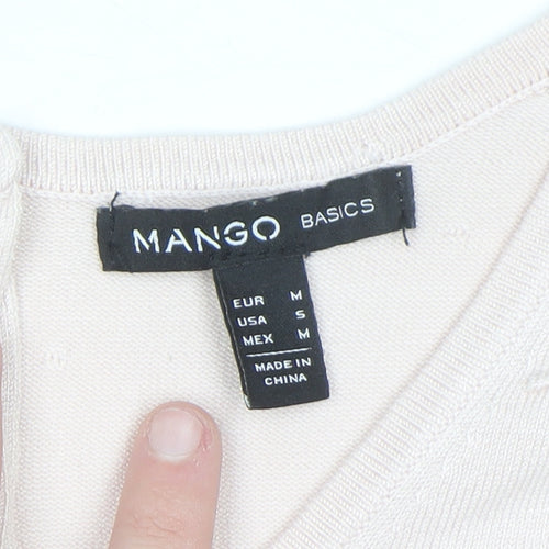 Mango Women Pink Round Neck Long Sleeve Pullover Jumper Size 10
