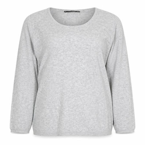 Mango Women Grey Scoop Neck Long Sleeve Pullover Jumper Size S