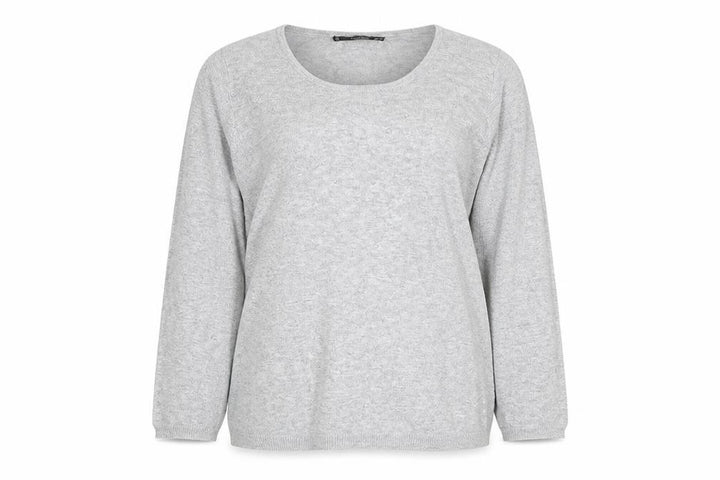 Mango Women Grey Scoop Neck Long Sleeve Pullover Jumper Size S