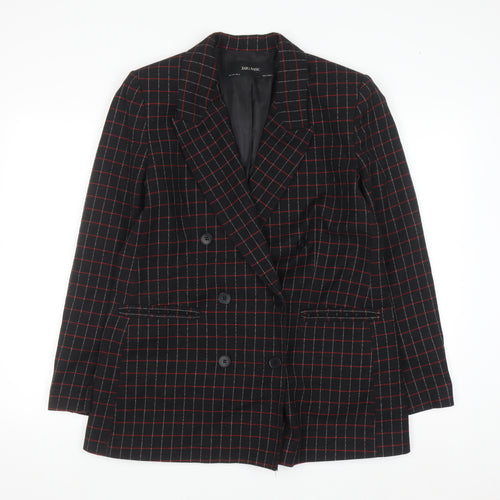 Zara Basic Women’s Black Checked Wool Blend Blazer Jacket Size S