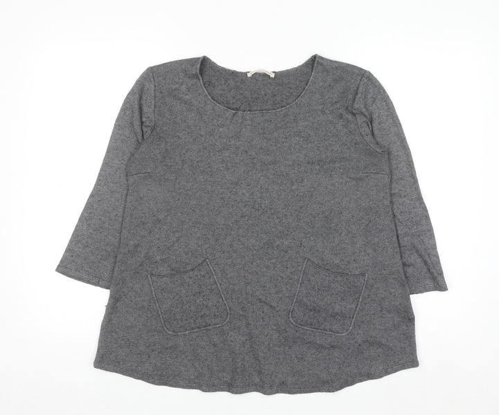 Maria Bellentani Women's Grey Wool Blend Tunic Jumper Size S