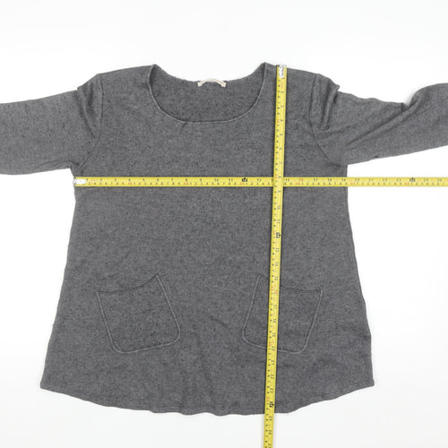 Maria Bellentani Women's Grey Wool Blend Tunic Jumper Size S