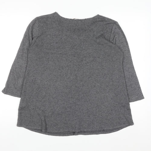 Maria Bellentani Women's Grey Wool Blend Tunic Jumper Size S