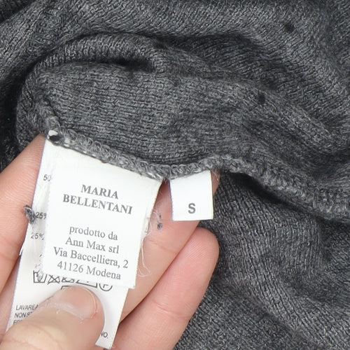 Maria Bellentani Women's Grey Wool Blend Tunic Jumper Size S