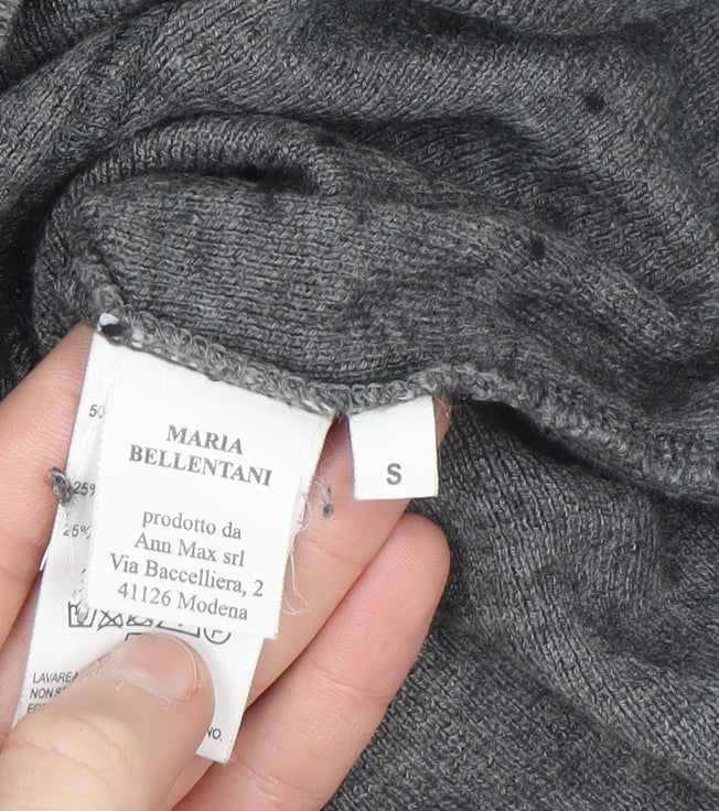 Maria Bellentani Women's Grey Wool Blend Tunic Jumper Size S