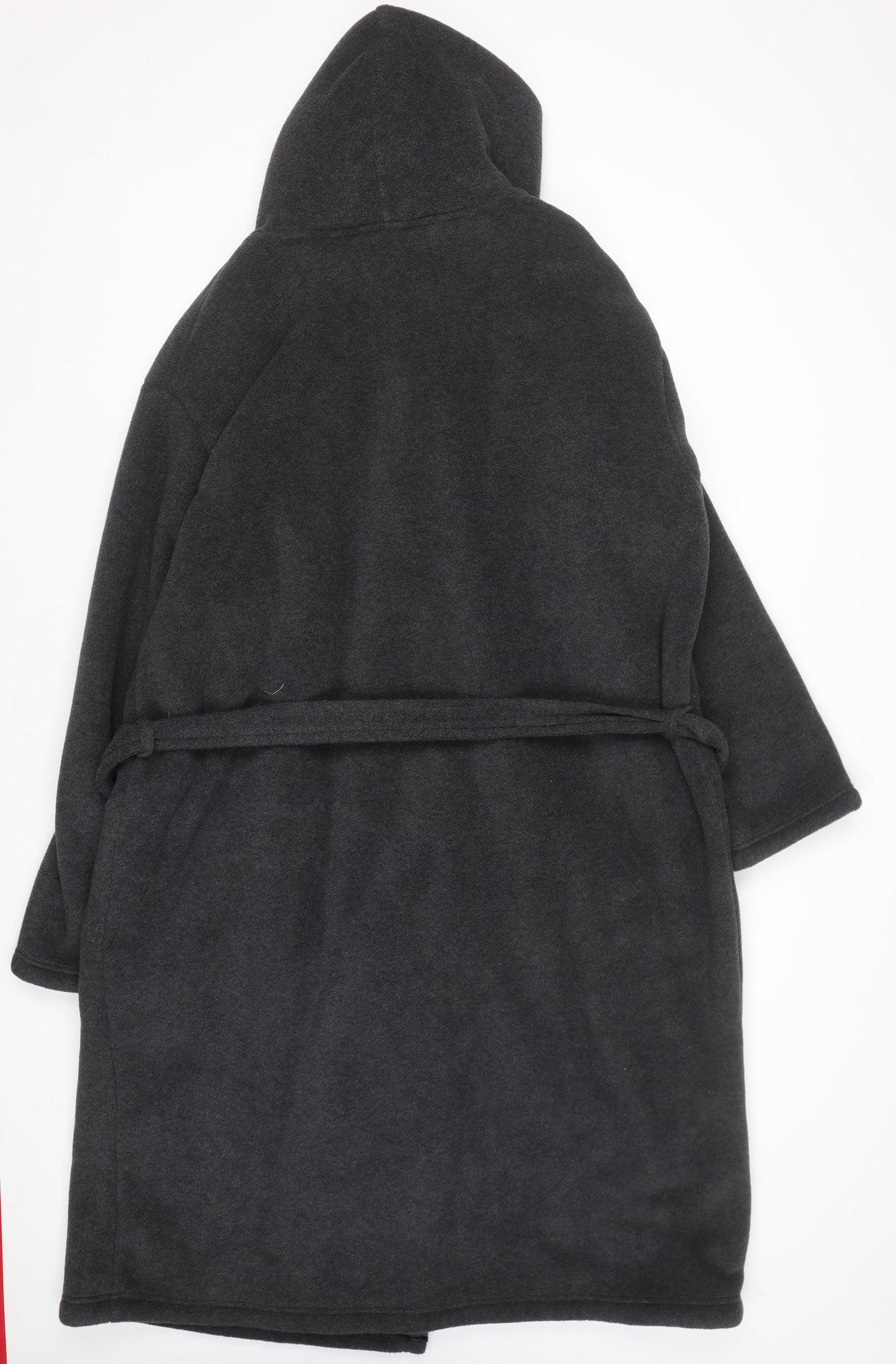 Marks and Spencer Men’s Grey Fleece Hooded Robe 2XL Belted Winter