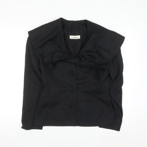 Le Château Women's Black Bow Collar Blazer Size 8 Classic Formal Jacket