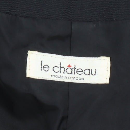 Le Château Women's Black Bow Collar Blazer Size 8 Classic Formal Jacket