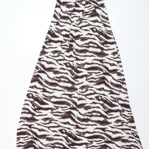 Next Women Brown Animal Print Strapless Maxi Dress Size 8