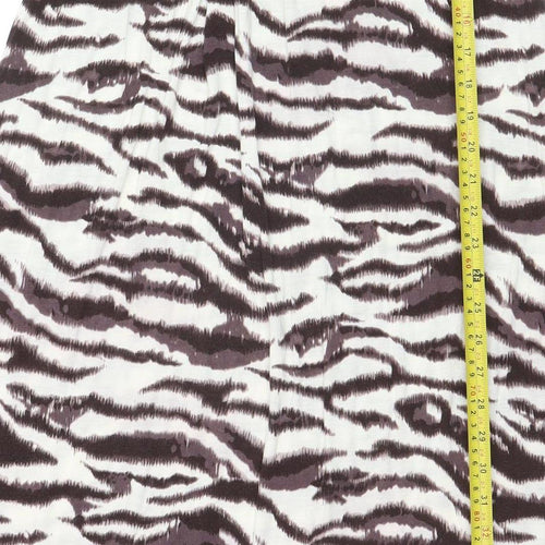 Next Women Brown Animal Print Strapless Maxi Dress Size 8