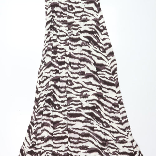 Next Women Brown Animal Print Strapless Maxi Dress Size 8