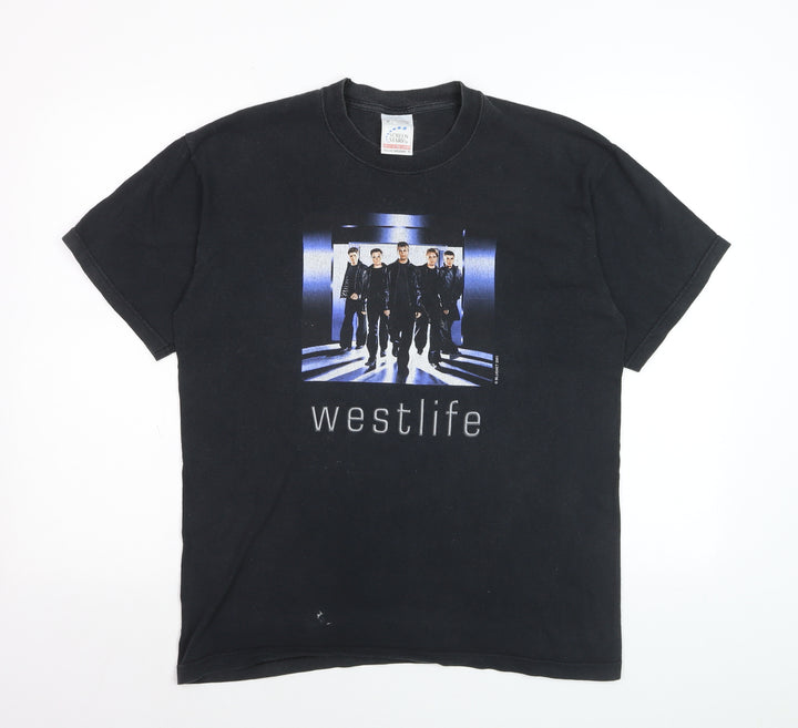 Fruit of the Loom Women Black Westlife 2001 Tour Graphic T-Shirt M