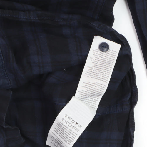 Jack & Jones Men's Blue Check Long Sleeve Cotton Casual Shirt M