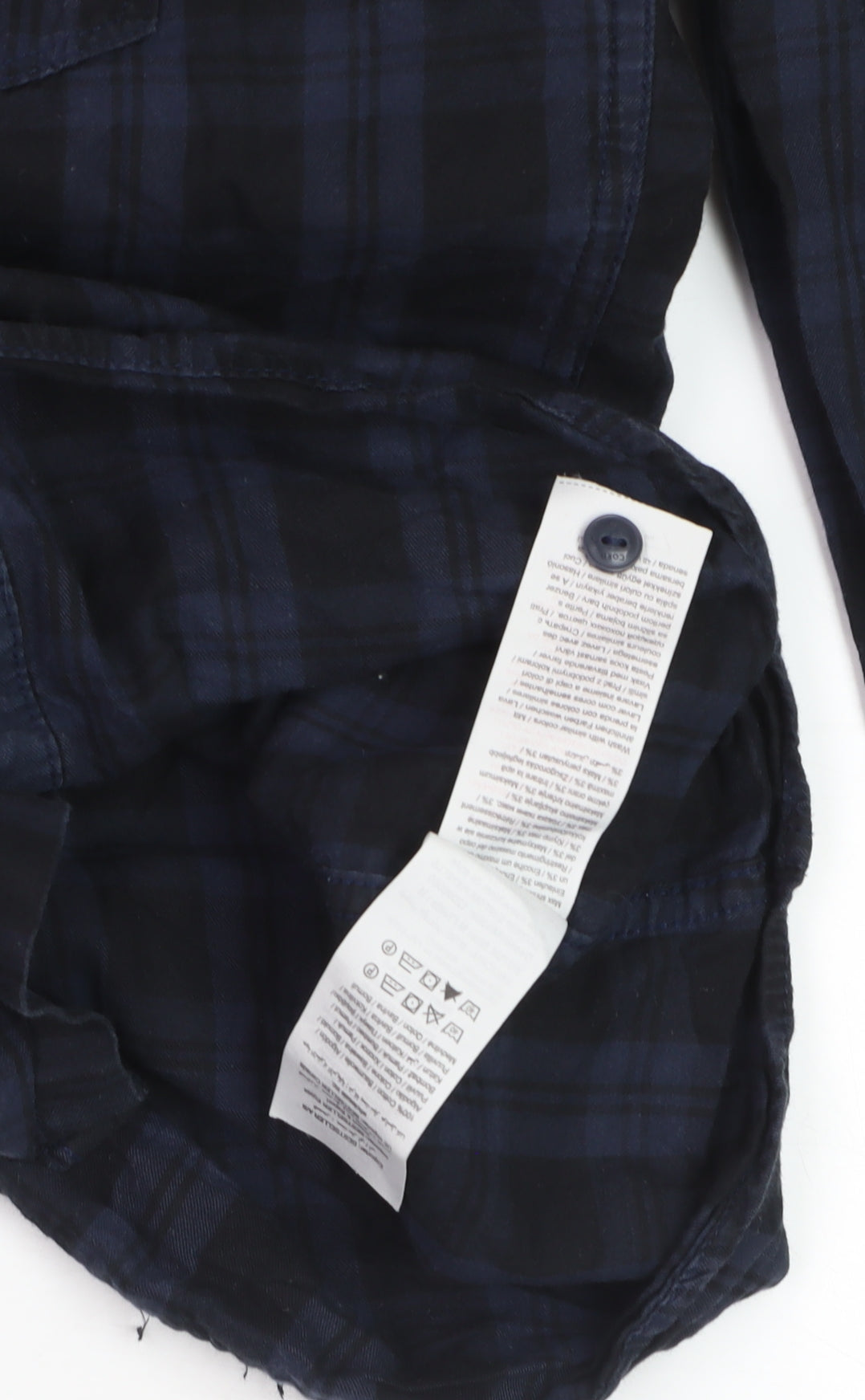 Jack & Jones Men's Blue Check Long Sleeve Cotton Casual Shirt M